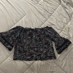 Floral Black Women's Top